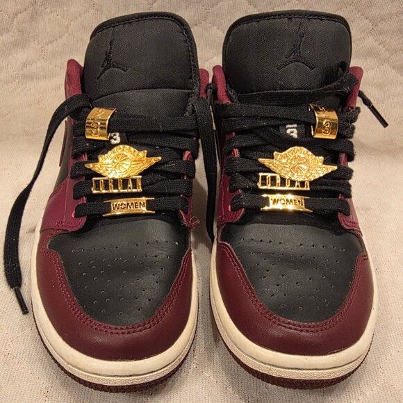 Nike Air Jordan 1 Men's 6/Women’s 7.5 Low SE Dark Beetroot Maroon Black Rare - Picture 7 of 12